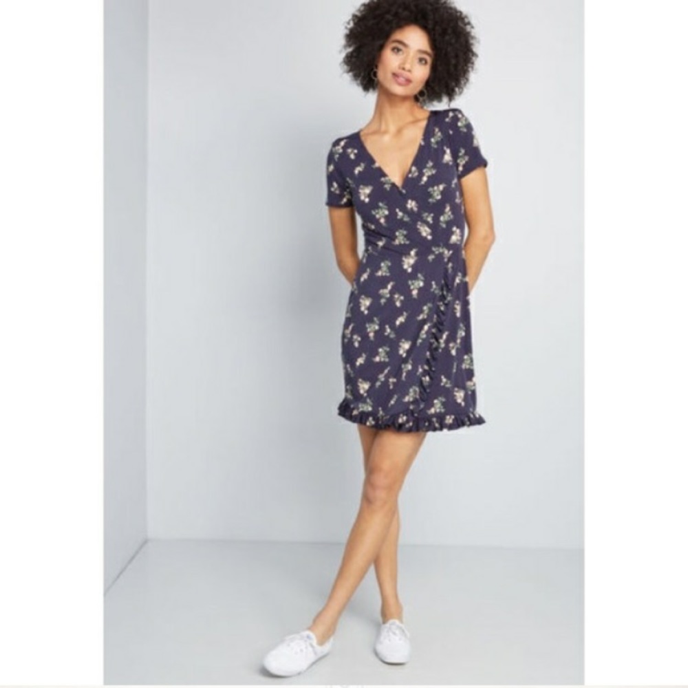 Modcloth Chance Encounter faux wrap dress